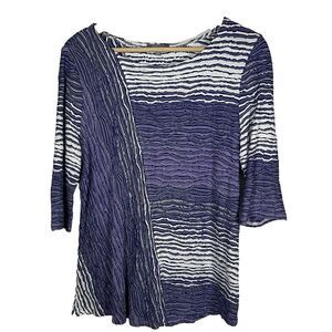 Habitat Clothes to Live In Top Size Small Purple White Stripe Artsy Textured